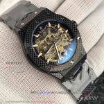 Perfect Replica JH Factory Hublot Classic Fusion Black Grid Case Skeleton Dial 45mm Watch